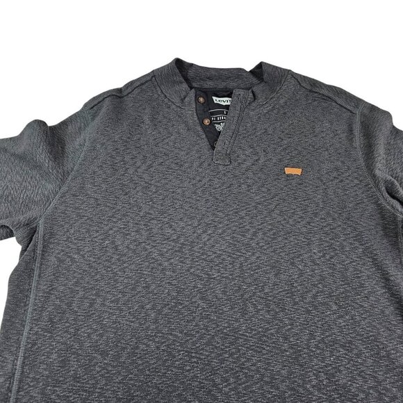 Levi’s Men’s Fleece Lined Henley Pullover Long Sleeve Gray Shirt – Size Large - Picture 6 of 15